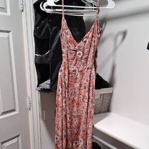 Lulu's Floral Blush Maxi Dress